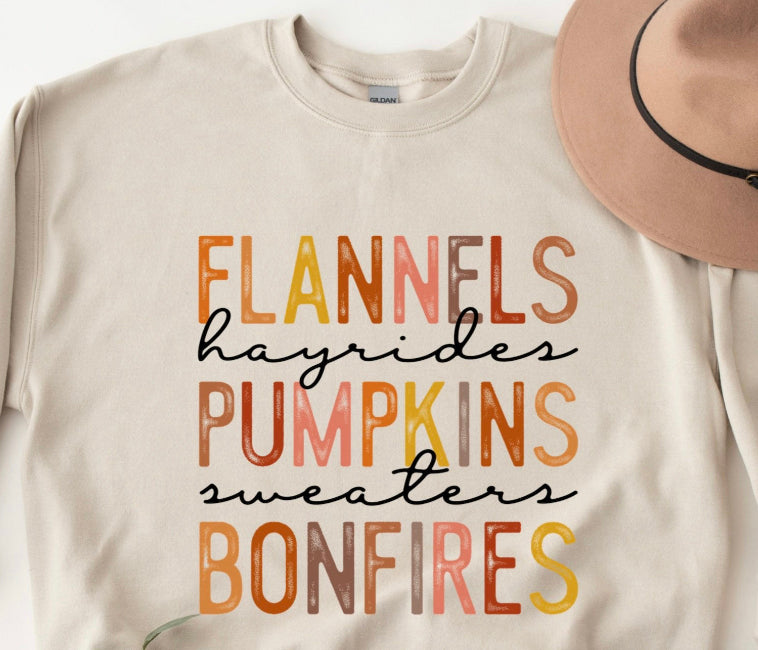 Flannels Pumpkins Bonfires Tshirt