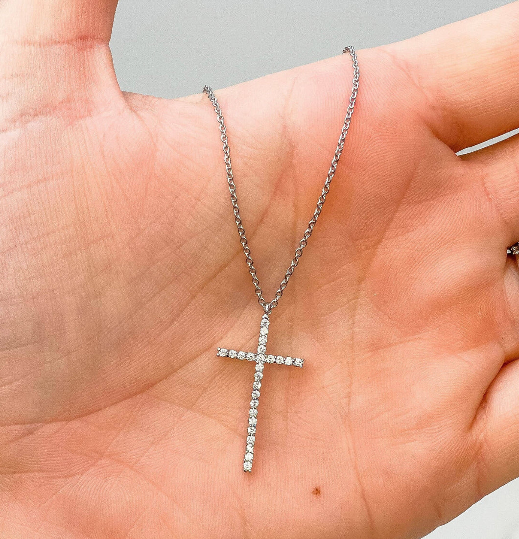 Cubic Zirconia Cross Necklace